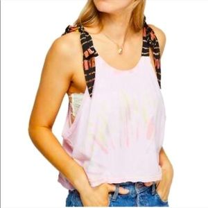 NWT Free People *Host Pick* “Pink Light” tie-dyed tank top. (JJ127)